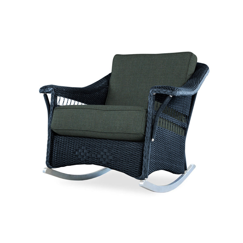 Nantucket Outdoor Rocker Chair, Demo Oatmeal, Ebony
