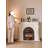 French retro solid wood carved simulated fire fireplace cabinet-1353896921