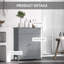 Armoire de salle de bain Kleankin, armoire de salle de bain en bois avec 2 portes, 2 tiroirs et tablette réglable, armoire de rangement autoportante pour salle de bain, gris