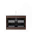 Meuble-lavabo 30 po avec lavabo, armoire de rangement murale en contreplaqué flottant avec 2 tiroirs, lavabo blanc, sans robinet, grain de bois rétro pré-assemblé