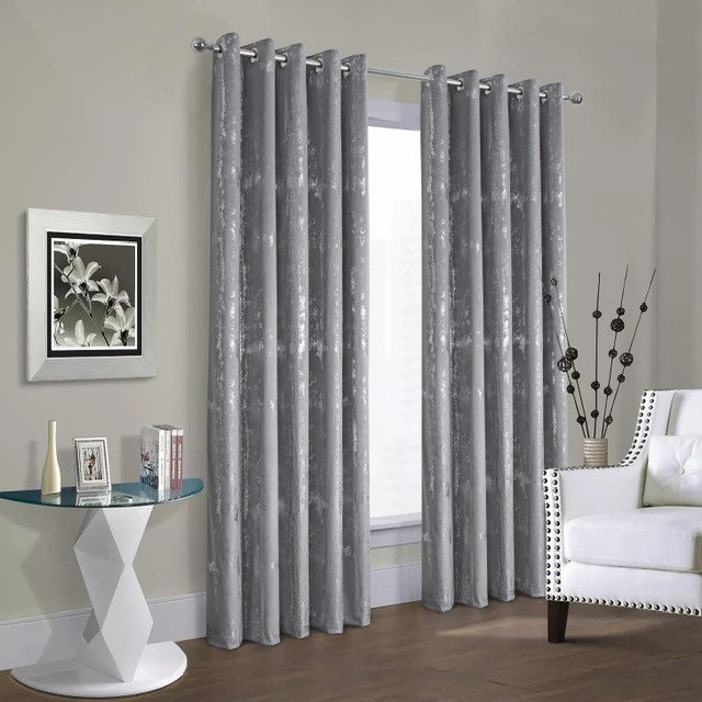 Room Darkening Curtain Pair, Grey, 165 W x 137