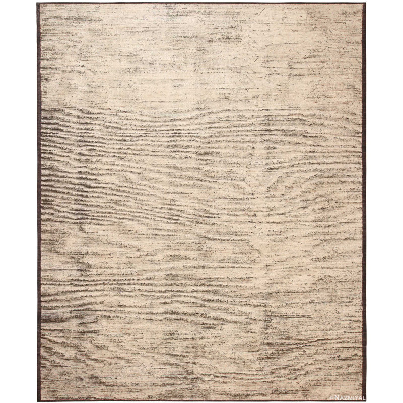Best Modern Moroccan One-of-a-Kind 13' X 15'5" New Age Area Rug in Tan