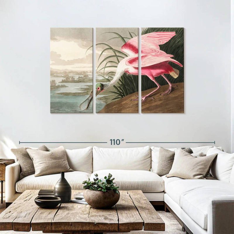 Roseate Spoonbill, 48" H x 74" W