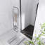 Porte de douche pivotante l 36 po x H 72 po à finition demi-cadre noir mat