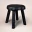 Ebonized Totem Stool (Short) ~ Inspired by its charred, sculptural presence, this 100% reclaimed stool embodies both primal craftsmanship and modern minimalism, like a relic reborn in ebony.