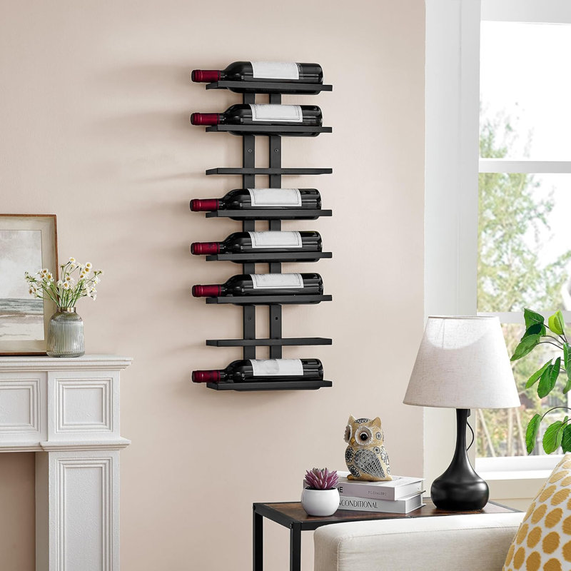 8 Bottle Wine Bottle Rack Black