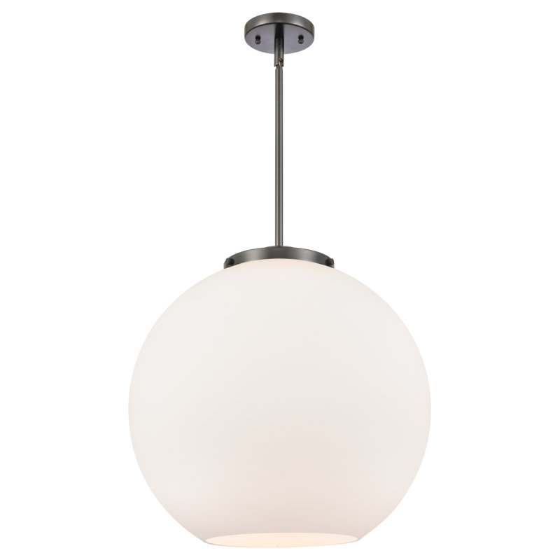 Luminaire suspendu sphère 1 lumière DEL Ralph, Noir mat, Blanc mat