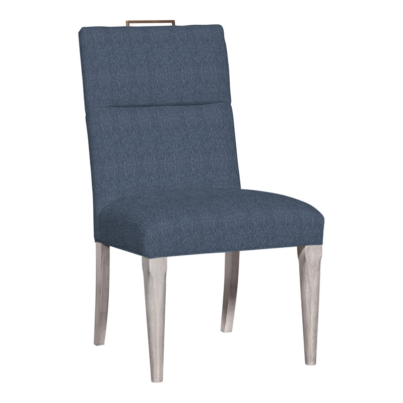 Thom Filicia Home Fabric Tight Back Side Chair, Dove Gray, Navada Blue