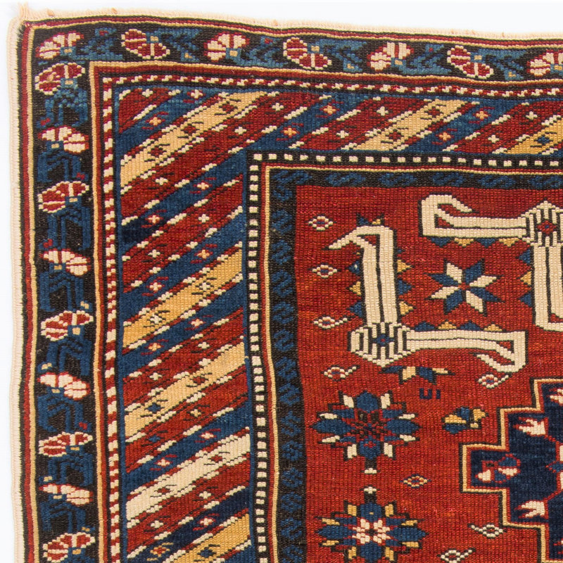 Tapis Karagashli Shirvan antique de race blanche, vers 1880