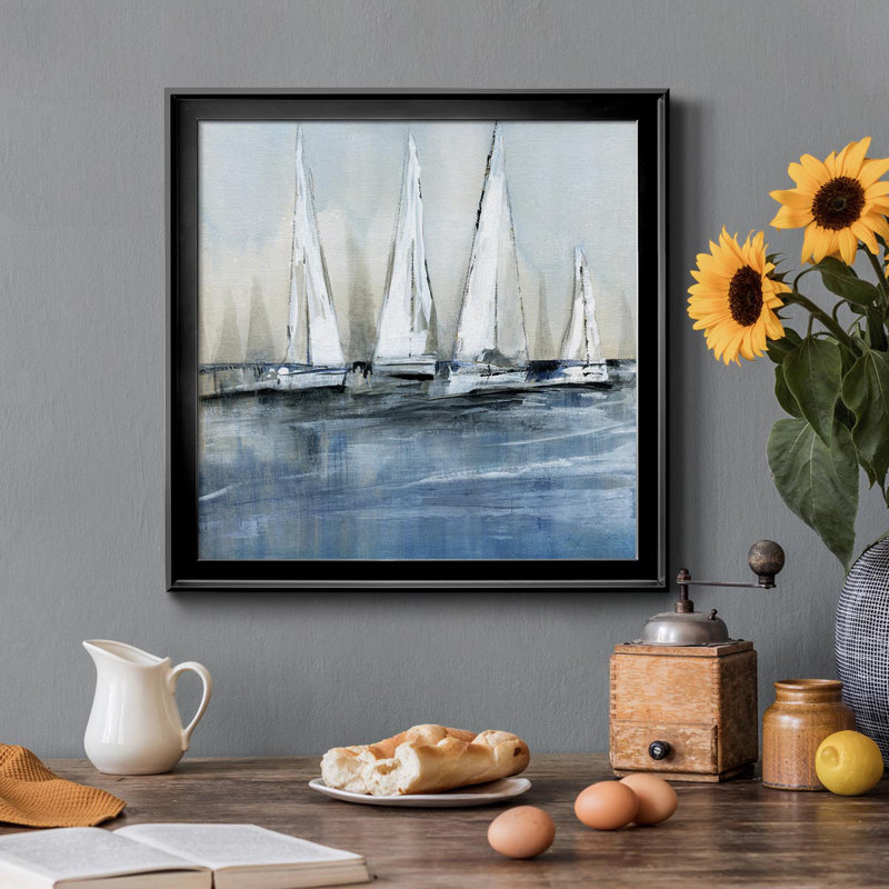 «Waiting for the Sun» - Peinture sur toile encadrée, H 34,5 po x l 34,5 po x P 1,5 po, Noir