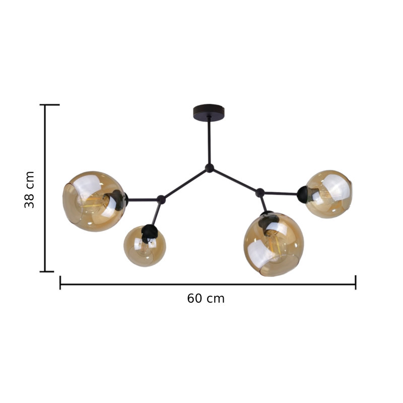 Maryjo Glass Semi Flush Mount, Yellow