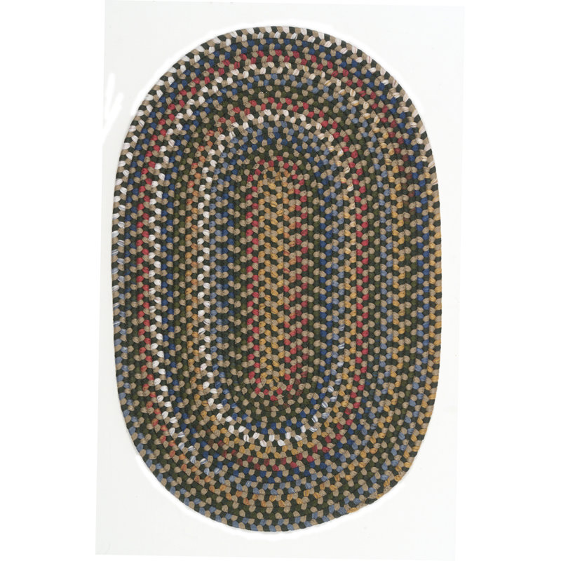 Tapis vert tressé Glenward Wayland, Ovale 9 pi x 11 pi