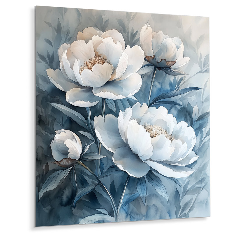 Josaline - pivoines, impression sur métal, H 20 po x l 12 po