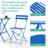 Anshu Iron Table And Folding Chair Set, 2 - Person Round Outdoor Dining Set-1128586542