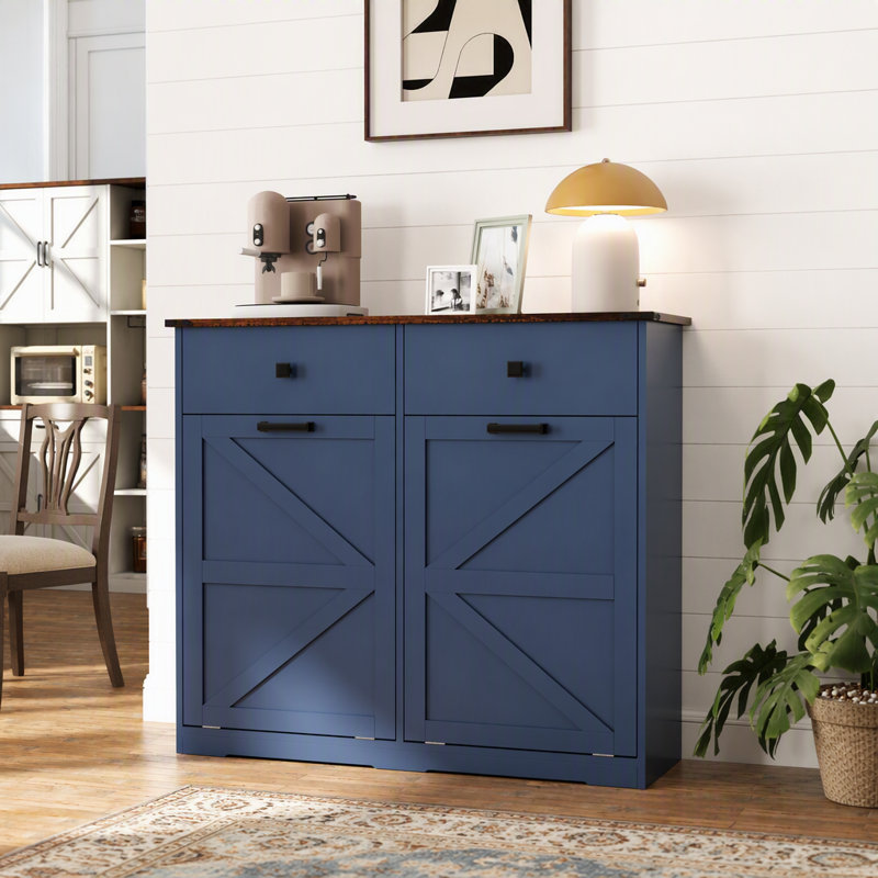 Armoire poubelle double inclinable Farmhouse Blue