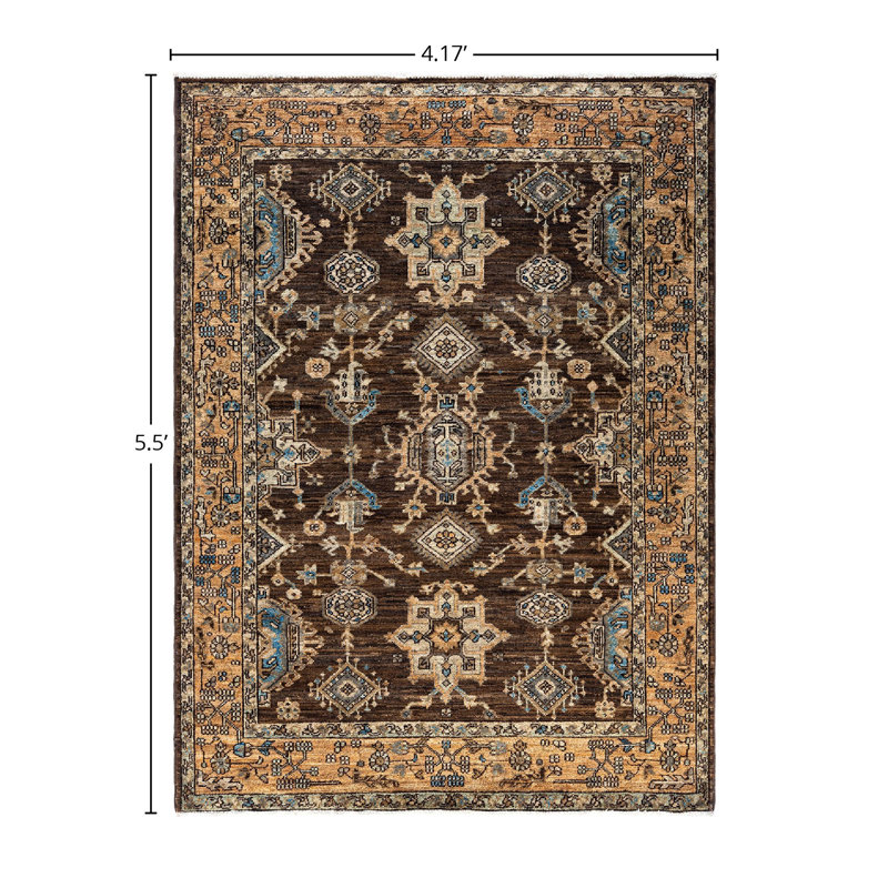 Serapi One-of-a-Kind 4' 2" X 5' 6" Hand Knotted Area Rug