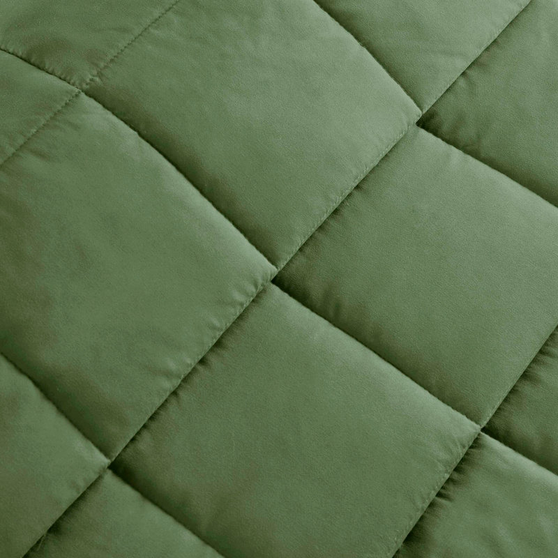 1 couverture en duvet synthétique très léger avec garniture de satin vert, Très grand lit, Vert