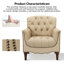 Fauteuil en cuir véritable capitonné Annja-87637091