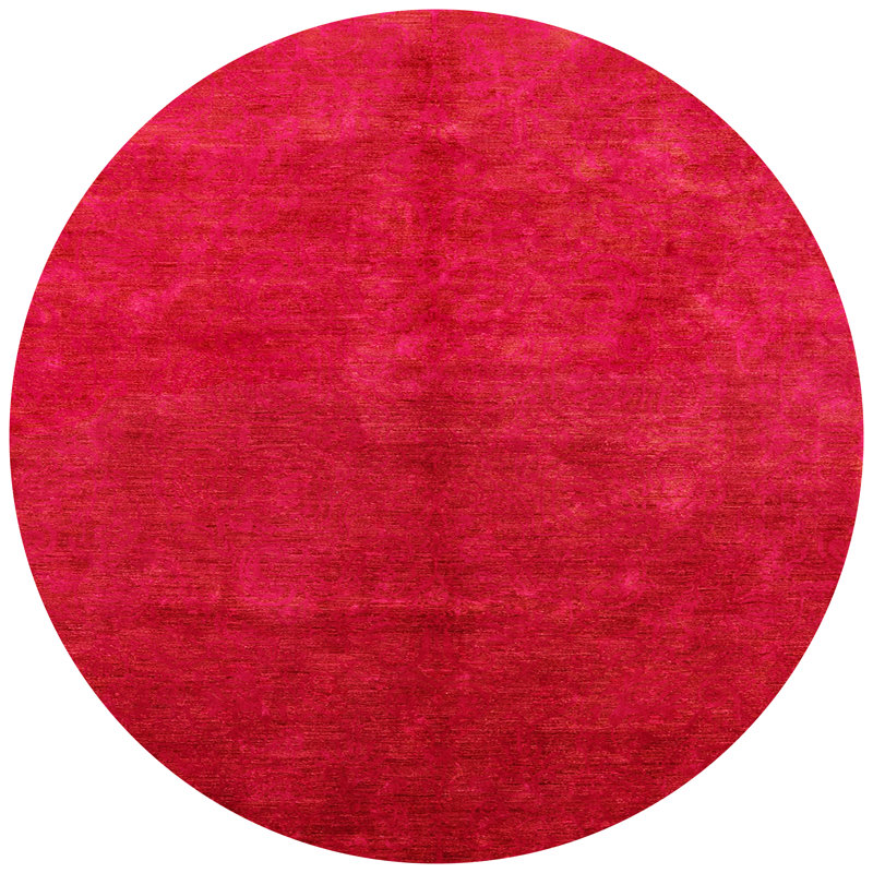 Tapis abstrait rouge, Rond 6 pi