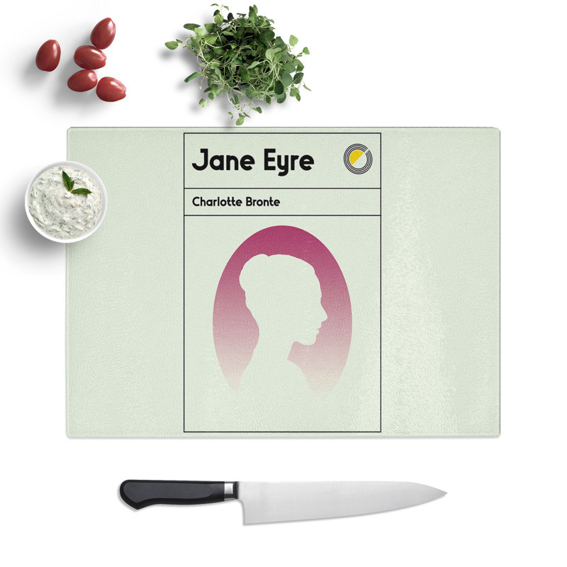 Book Cover Jane Eyre Charlotte Bronte Chopping Board, 0.4cm H x 28.5cm W x 39cm L