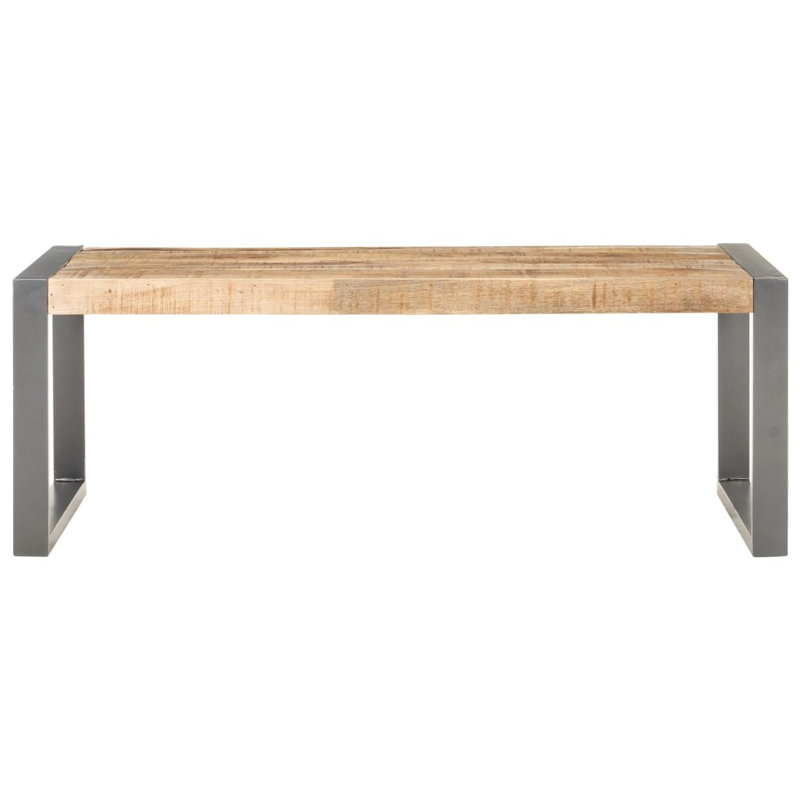Meghan Coffee Table 110x60x40 cm Solid Wood, Natural Top/Grey Base