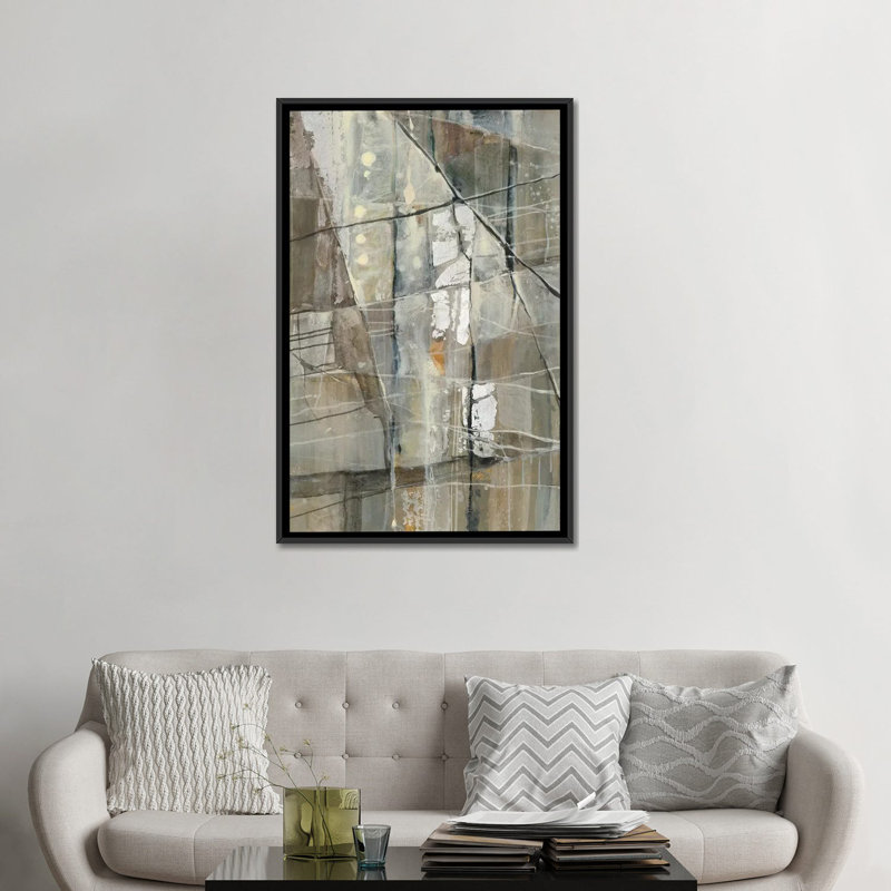 «Silver III», reproduction d'art sur toile, H 26 po x l 18 po x P 1,5 po, Pas de tapis, Toile avec cadre noir