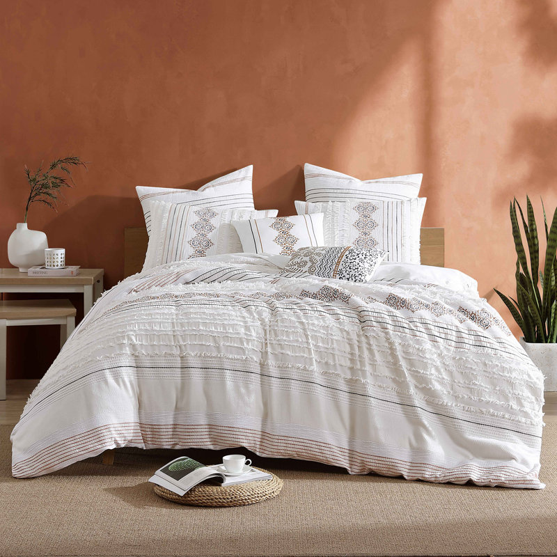 Ivory Cotton Queen Down Alternative Comforter Set