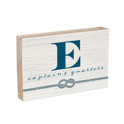 Coastal Wooden Plock Monogram Captain 12x8" E