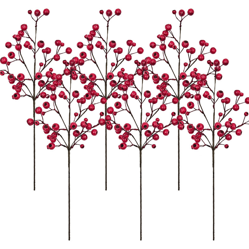 Faux Pod Spray   Set of 6   26"H   Red