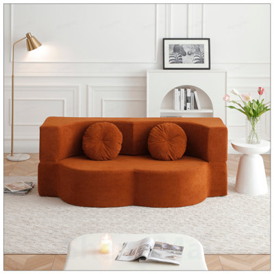 Canapé-lit 2 en 1 pliant avec coussin, lit simple pour espaces de vie compacts, polyvalent et confortable