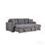 Canapé-lit modulaire réversible 96 po en tissu bouclé gris 96 po avec méridienne de rangement, porte-gobelets, port de chargement USB et coussins décoratifs