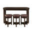 Ensemble de table de bar 4 pièces et 3 tabourets en pin massif