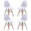 Chaises d'appoint en plastique avec coquilles en bois Eiffel (ensemble de 4)-21302177