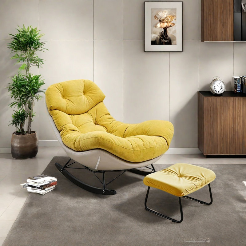 Chaise berçante ergonomique, Jaune