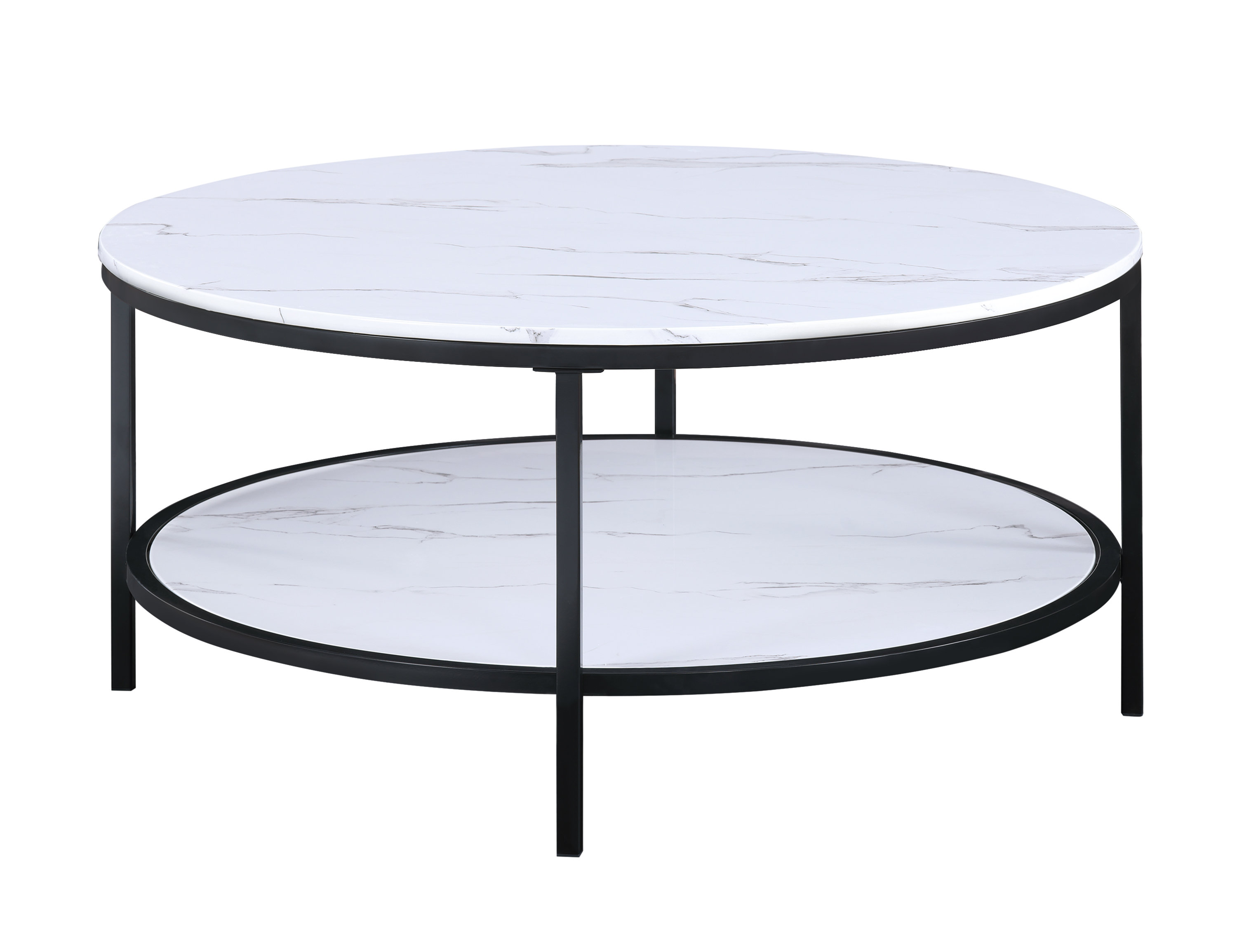 Latitude Run® Modern Round Faux Marble Coffee Table | Wayfair