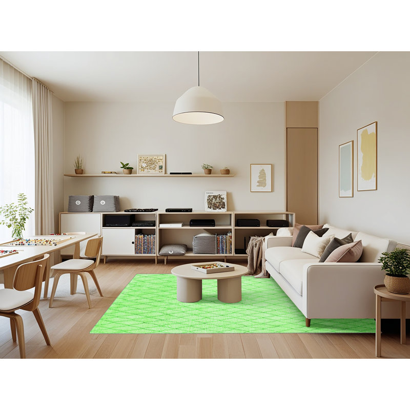 Harliee Washable Geometric Indoor Rug, Rectangle 7' x 9'