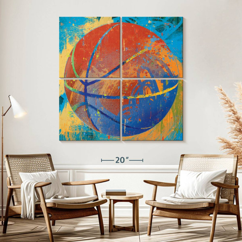 Peinture de basketball Sireci, H 57 po x l 57 po