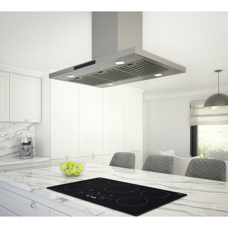 Hotte pour îlot de cuisine 36 ", 650 CFM, en acier inoxydable avec veilleuse