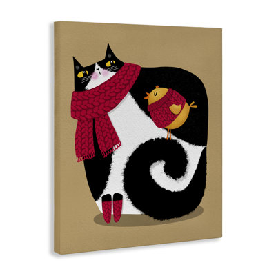 «Whimsical Autumn Cat & Bird», conception par Gabriela Avila