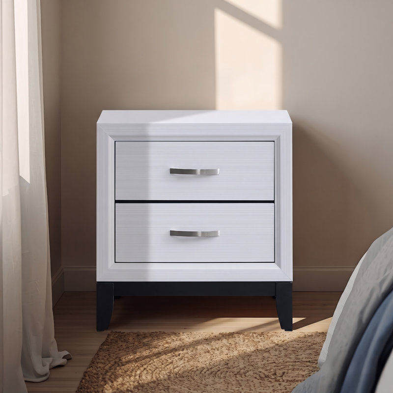 Table de chevet blanche Gatton, Blanc