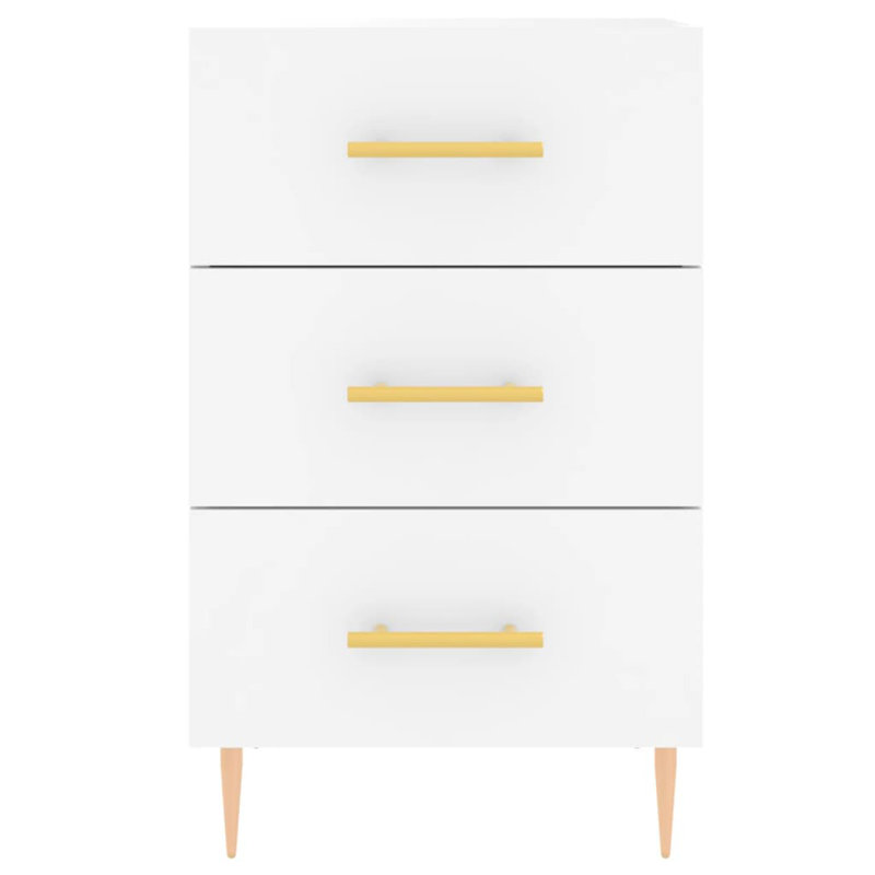 Jariel 40cm W Iron Bedside Table, White