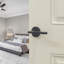 Flat Door Lever with Round Rosette-128950909