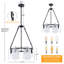 Filey 6 - Light Dimmable Modern Hexagon Metal And Water Ripple Glass Drum Chandelier For Kitchen Dining Room Bedroom Foyer