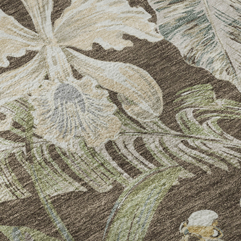 Premium Machine Washable Varroville AMF1708 Floral Rug, Rectangle 2'6" x 3'10"