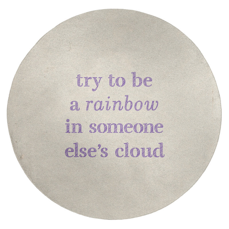 Tapis en chenille poly «Quotes», Rond 5 pi
