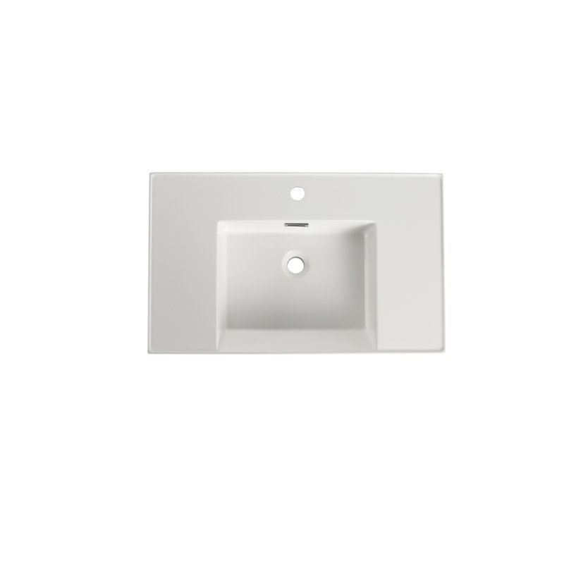Resin Basin 30 Inch For Bathroom - Scratch- & Modern, White, 29.51 In. Depth, 17.8 Width, 5.09 Height, 44.69 Lb, Superior Hygiene Feature Wear Corrosion , Spotless Cleaning