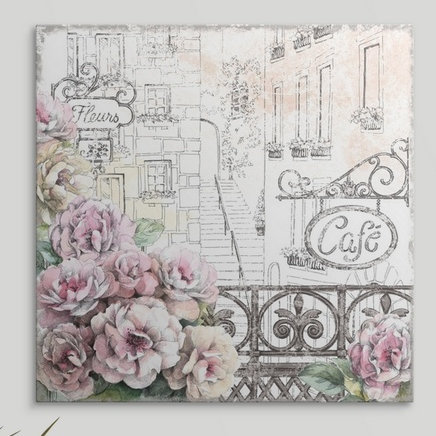 Roses de Paris «Paris Roses I», impression de Beth Grove, H 35 po x l 35 po x P 1,5 po, Toile