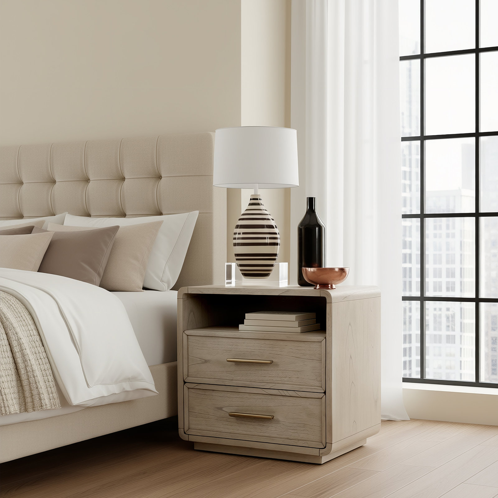 Brewster Nightstand, Medium Espresso Brown