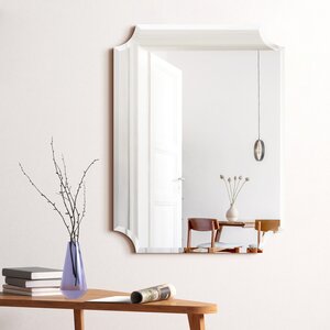 Anahi Frameless Beveled Design Ovation Reign Rectangle Scalloped Bathroom/Vanity Mirror