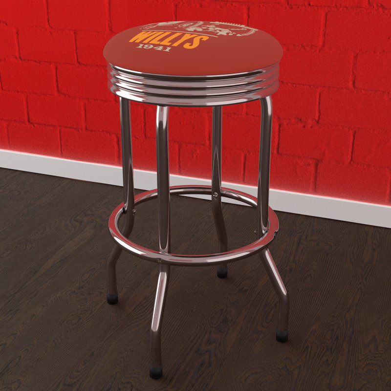 Swivel Upholstered Counter Stool with Metal Frame